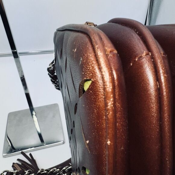 Kate Spade Laser Cut Chain Double Handle Shoulder Leather Bag - Picture 16 of 16